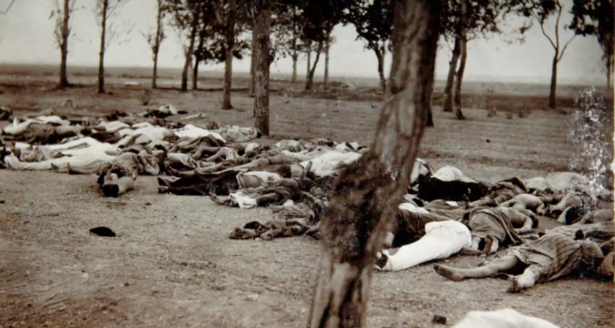 „Tod durch Hunger, Seuchen und Grausamkeit" Quelle: Greene, Joseph K.: Leavening the Levant. Boston: The Pilgrim Press, 1916; S. 49 | https://archive.org/details/leaveninglevant00gree/page/n80/mode/1up?view=theater | Arbeitsgruppe Anerkennung - Gegen Genozid, für Völkerverständigung e.V. | Ref-Nr. img078