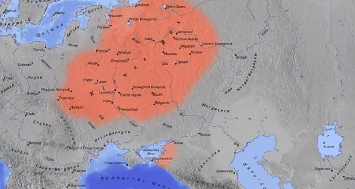 Kiewer Rus um 1000 n. Chr. Karte: Ras67, Wikimedia, CC-BY-SA-3.0