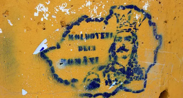 Graffiti mit den Umrissen von Großrumänien bei Briceni, Moldau. Foto: Julian Nyca, Wikipedia, CC BY-SA 3.0