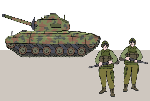Grafik: Panzer und Soldaten