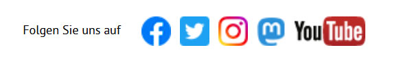 Symbole der Social-Media-Kanäle der LpB