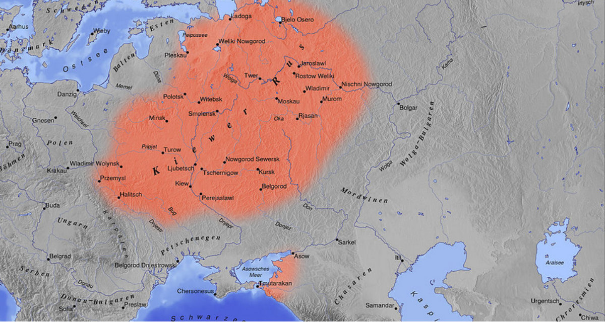 Kiewer Rus um 1000 n. Chr. | Wikipedia | Karte: Ras67 | CC-BY-SA-3.0 