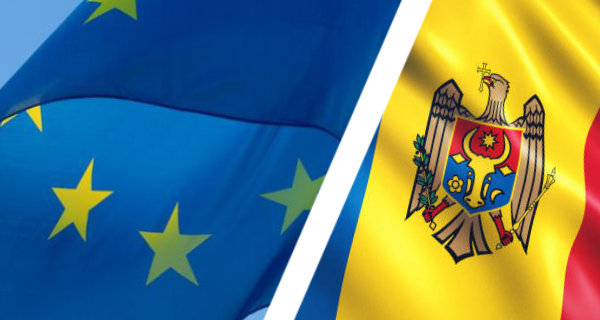 Flaggen EU und Moldau / Collage LpB BW